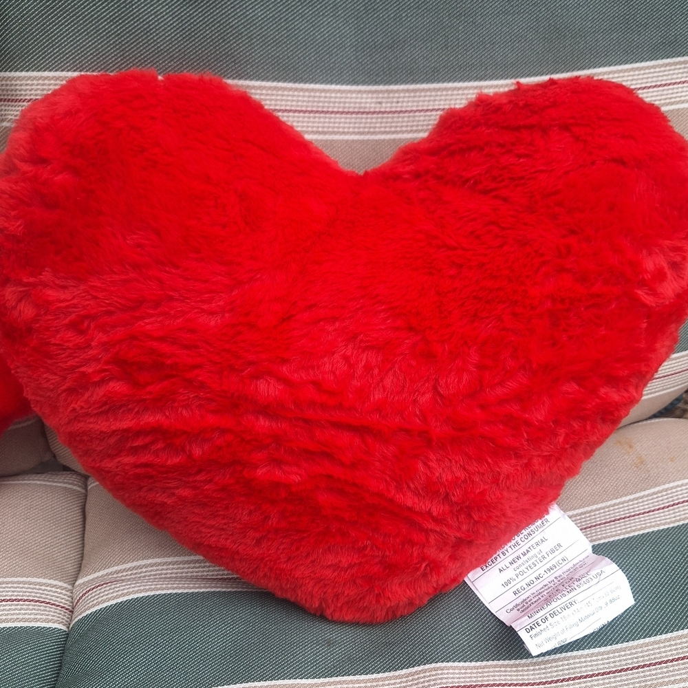NWOT Red Heart-Shaped Plush Pillow